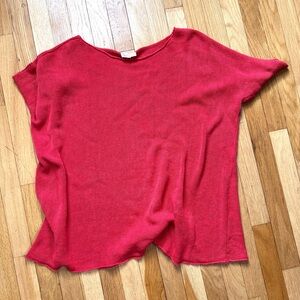 100% hemp washed red Eileen Fisher tunic